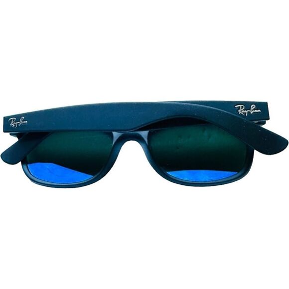 RAY-BAN Polarized Sunglasses New Wayfarer RB 2132 6607/78 Matte (Dark) Blue EUC - Picture 4 of 13